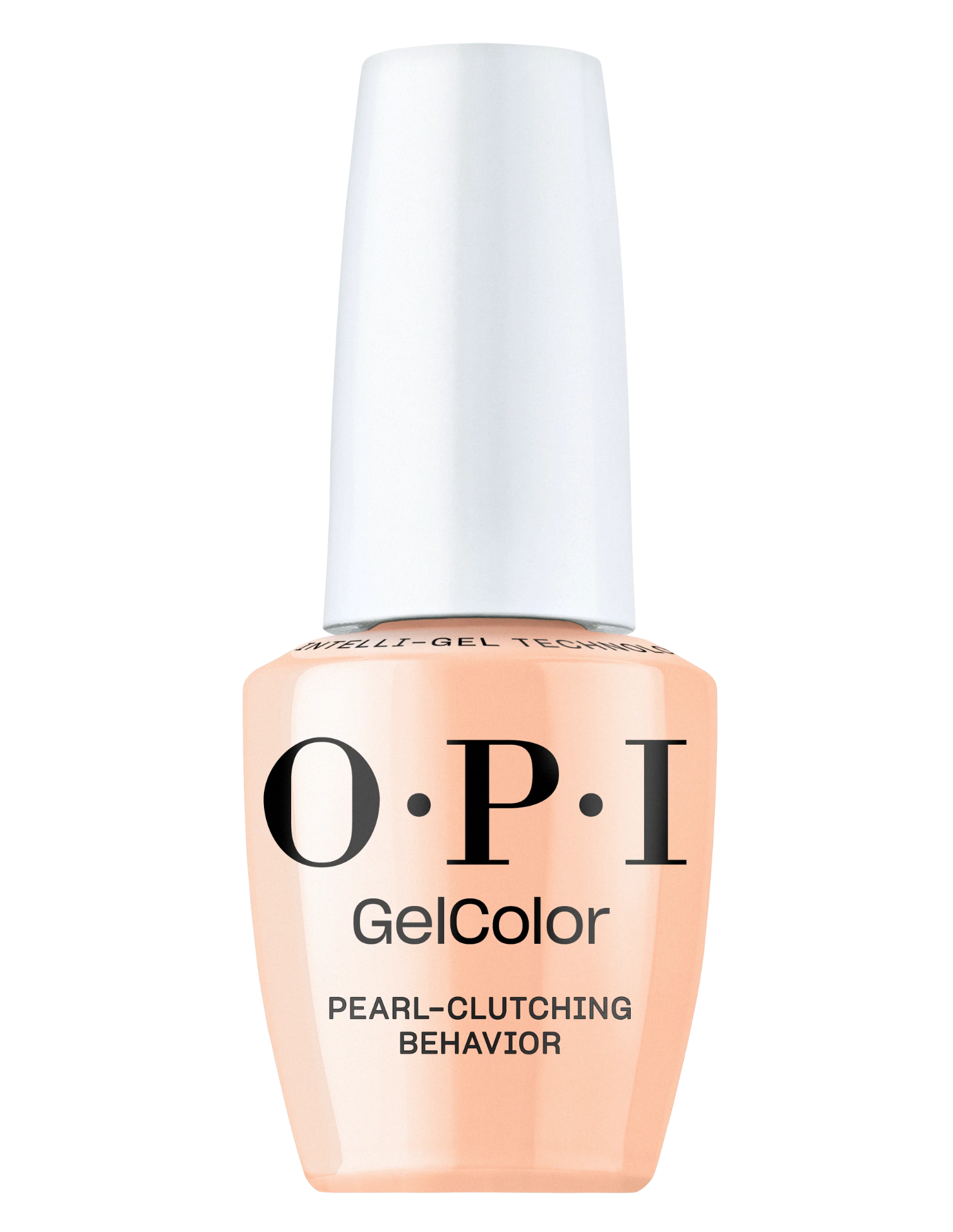 OPI GelColor nail polish bottle with a white cap on a white background