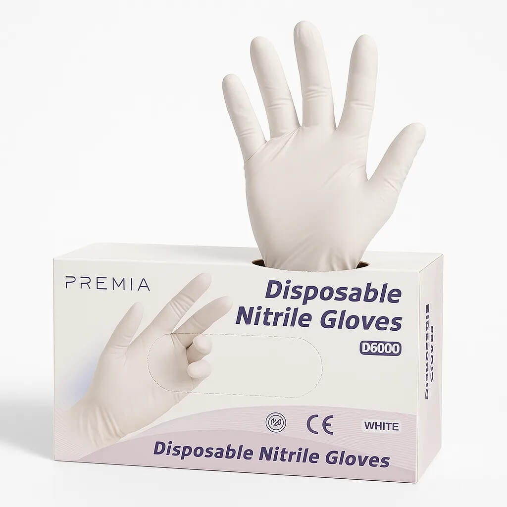 כפפות ניטריל לבנות ללא אבקה