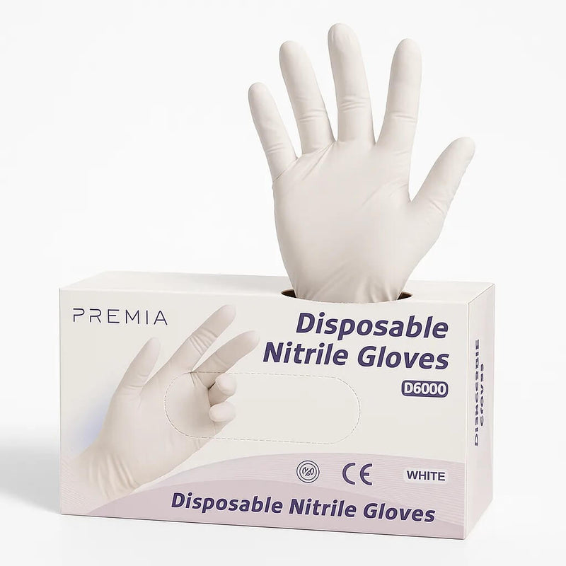כפפות ניטריל לבנות ללא אבקה