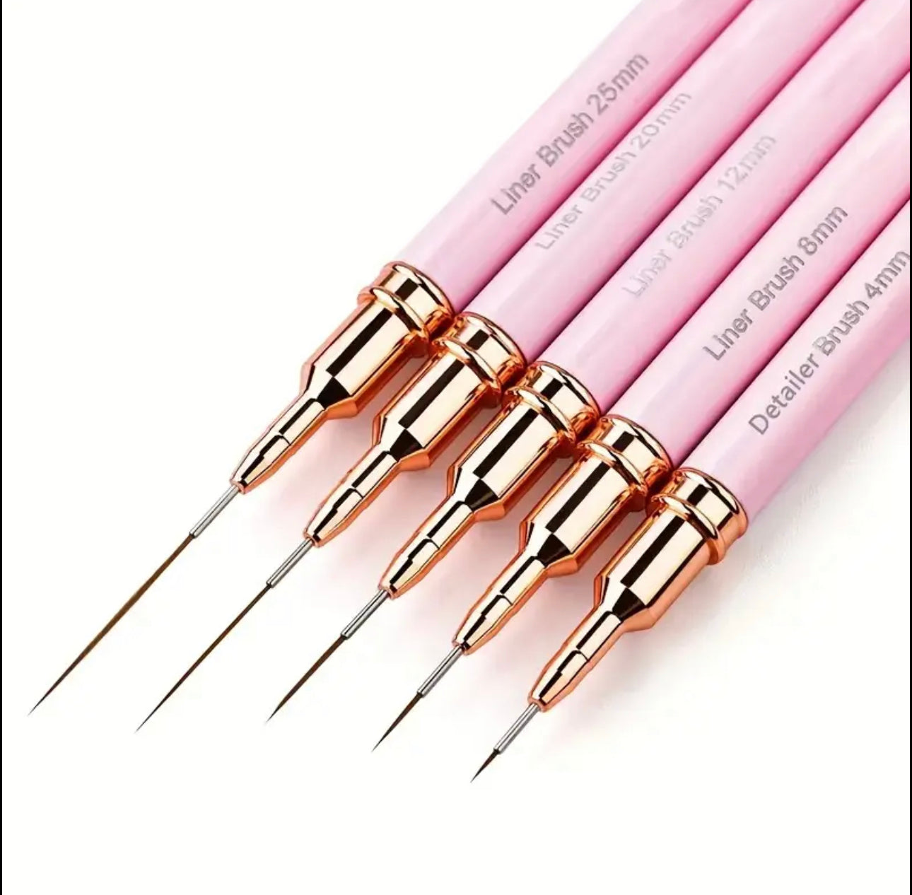 סט 5 מכחולים לציור אומנותי במניקור