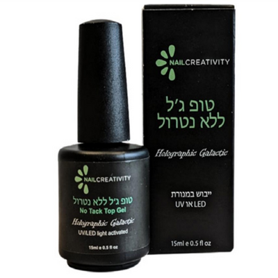 טופ ג'ל ללא נטרול Nail creativity 15 ml
holographic galacti