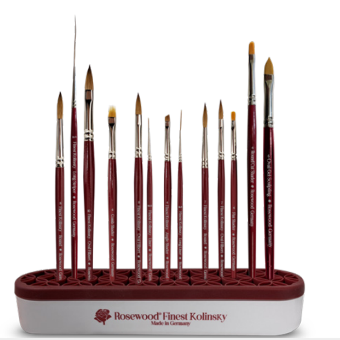 מעמד סיליקון למכחולים ROSEWOOD מעוצב